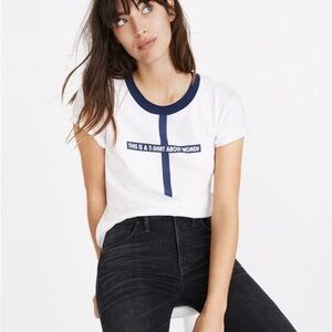Madewell x Monogram Women’s T-Shirt White Navy Medium
